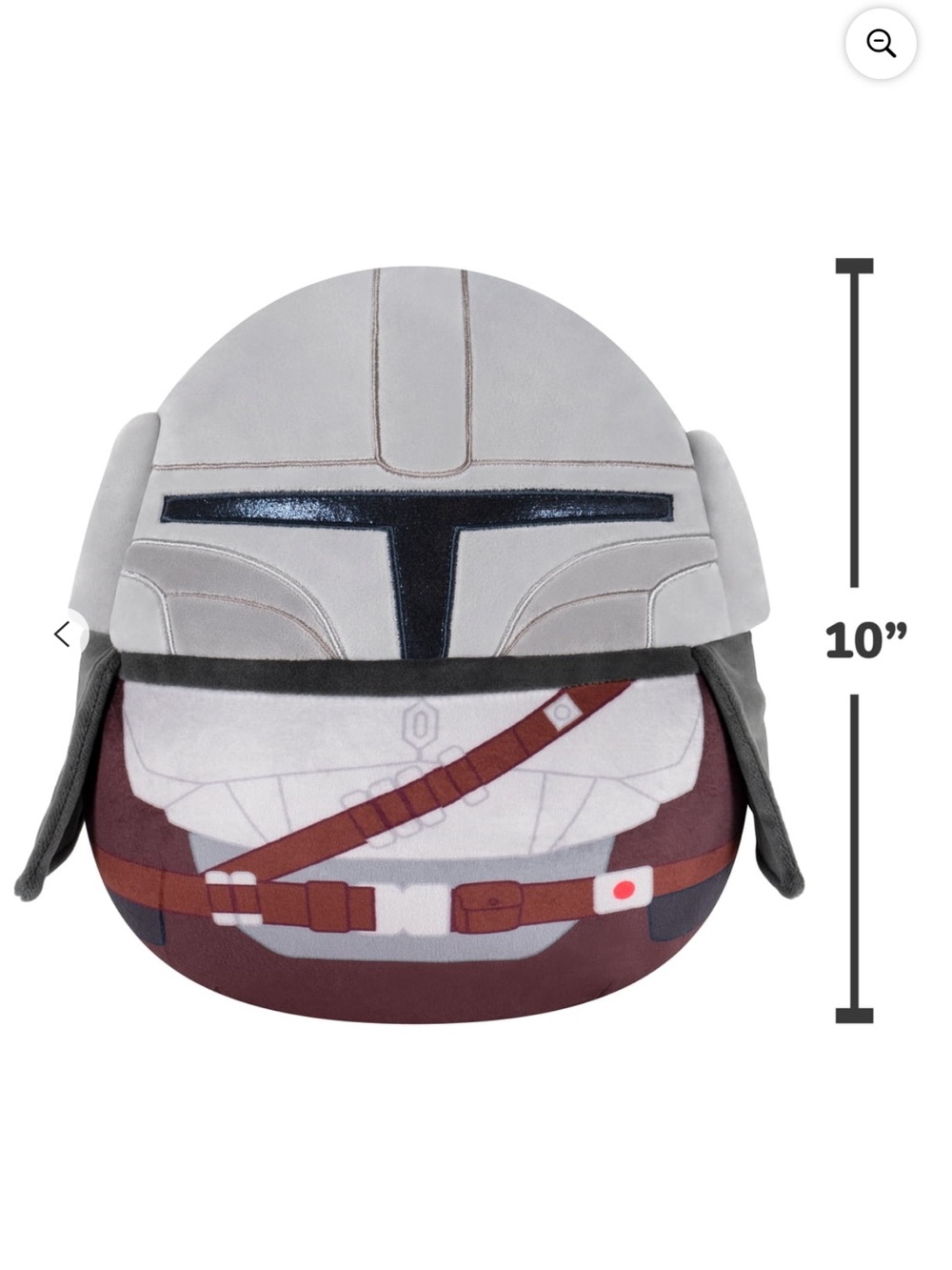 Star Wars Mandalorian Squishmallow Grey Helmet Plush Toy Collectible